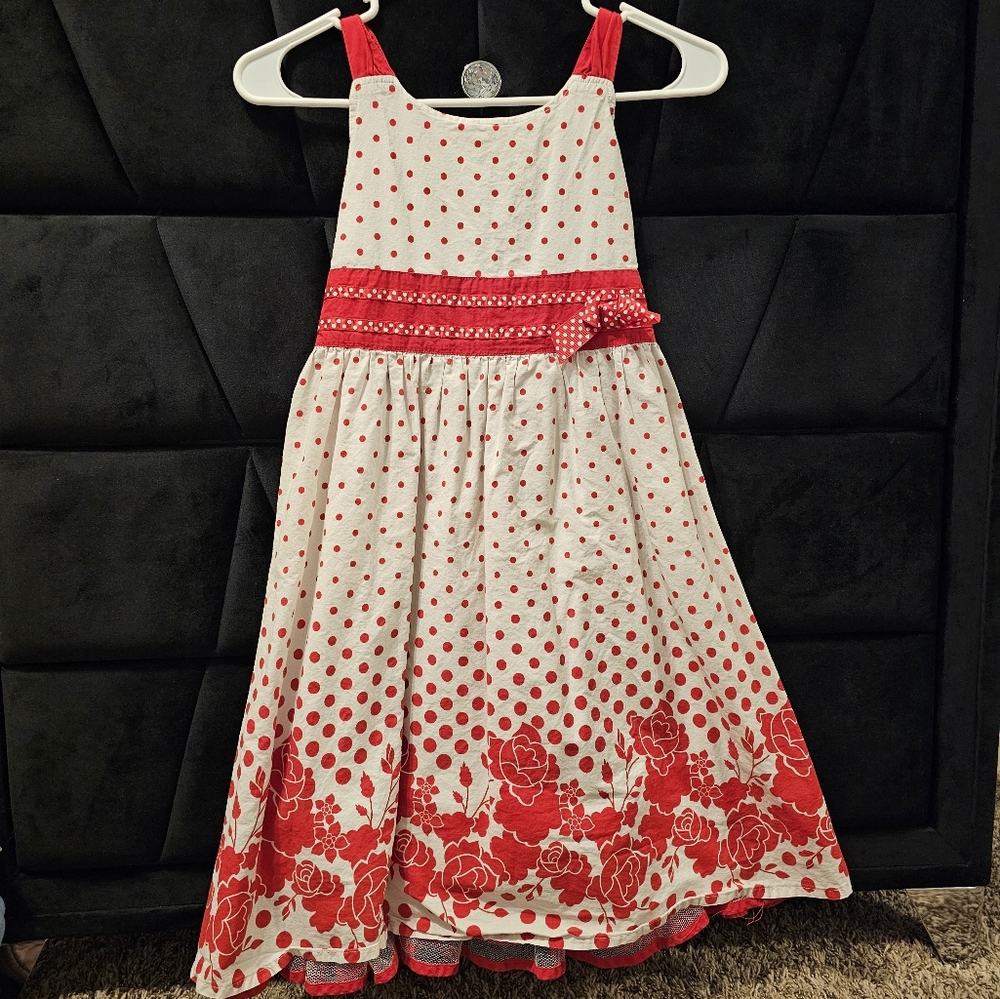 Girl's Red & White Dress ~ Size 10